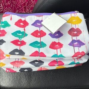 2 Clinique Multicolor Lip Print Cosmetic Bags